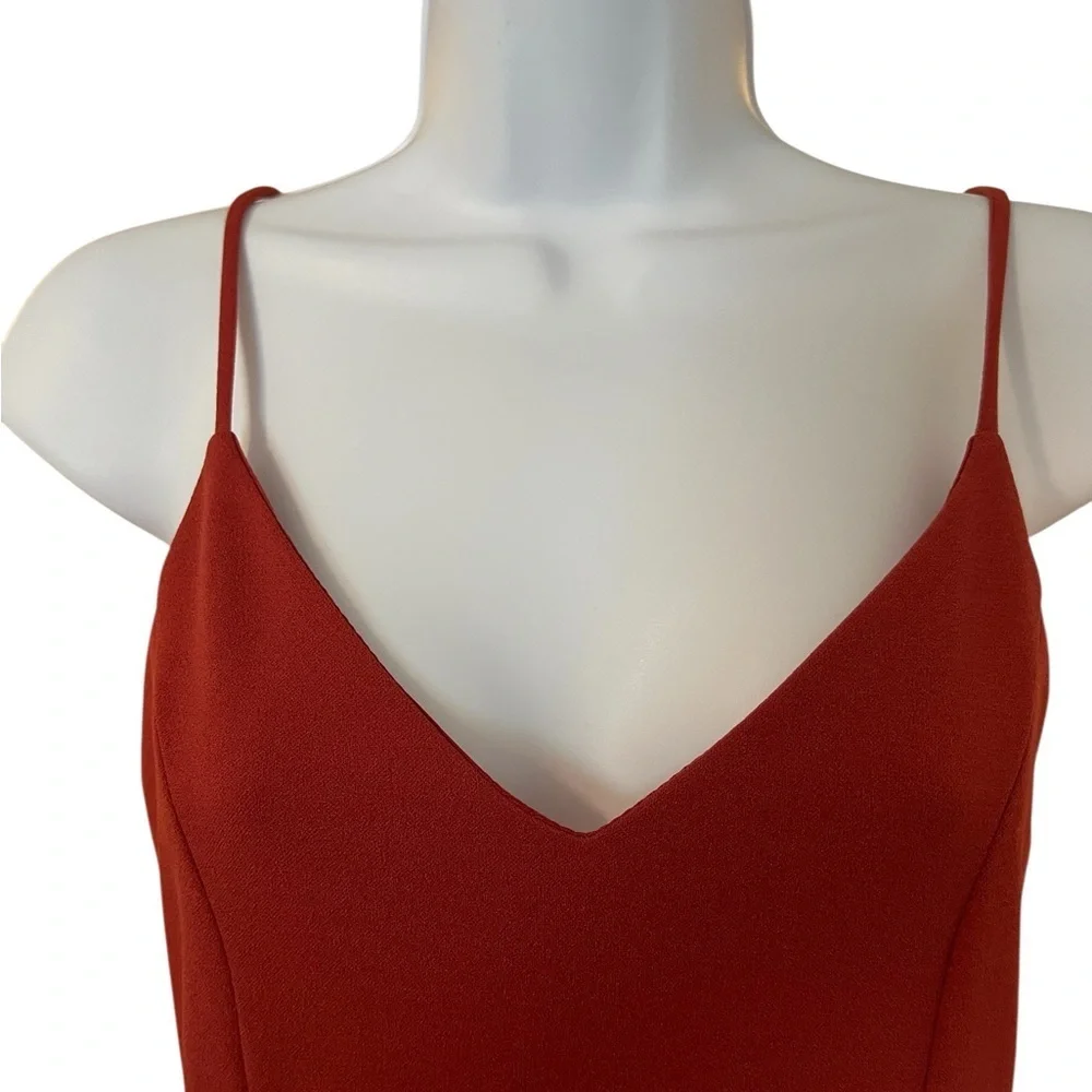 Lulus Forever Your Girl Rust Red Body Con Stretchy Mini Dress Size XS.